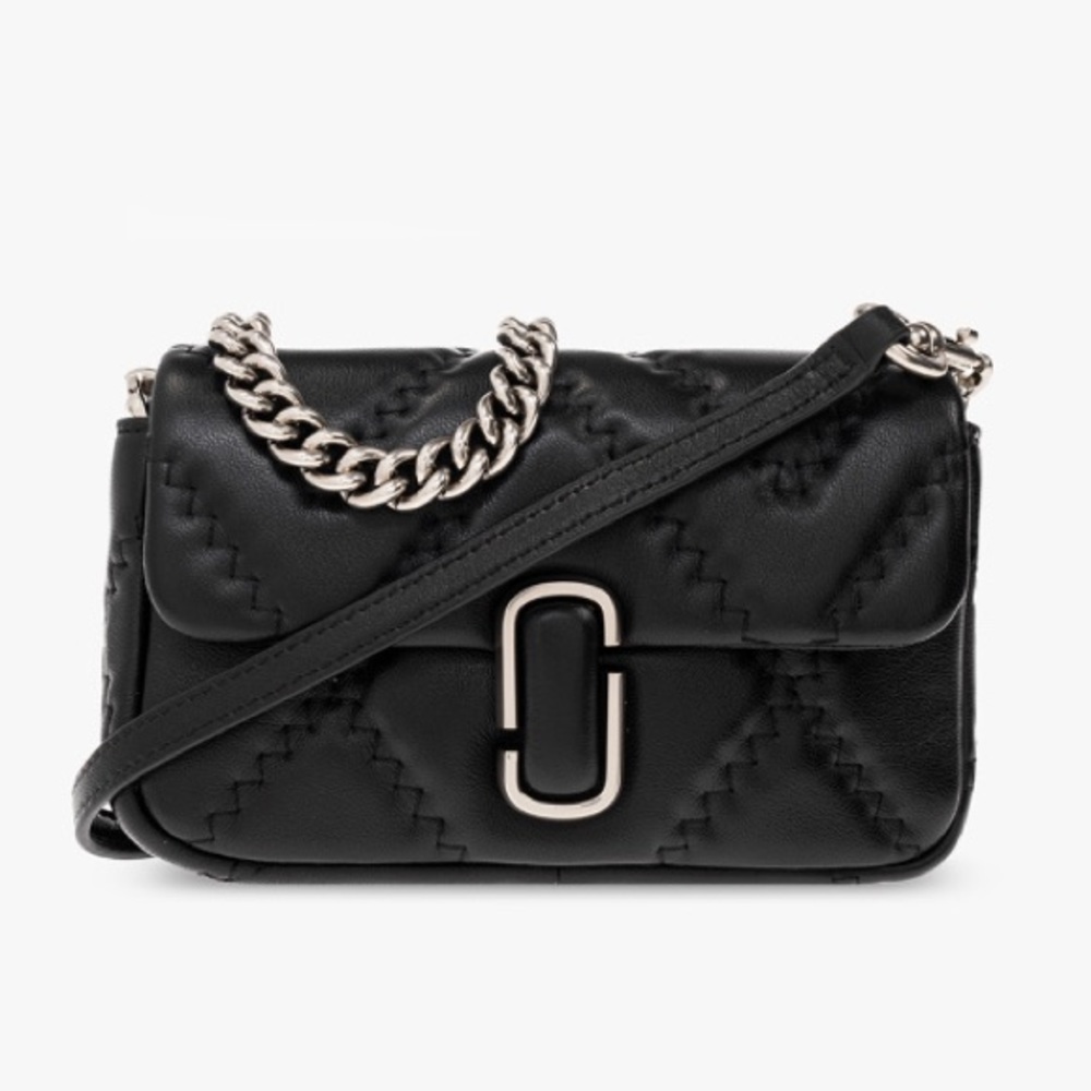Marc Jacobs The J Marc Mini Quilted Leather Bag Black Silver
